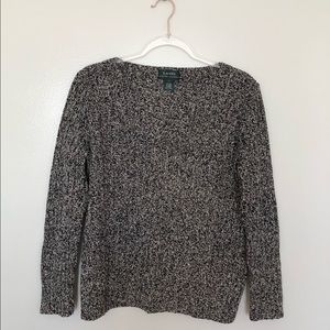 Lauren Ralph Lauren Sweater Silk & Linen Thick Knit L